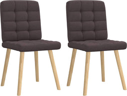 vidaXL - Eetkamerstoelen - 2 - st - stof - donkerbruin