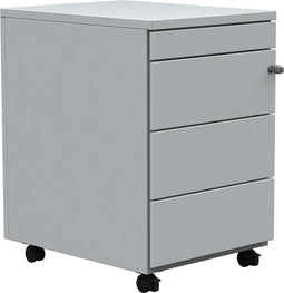 Mobiele ladenblok, 3 laden + pennenlade, wit