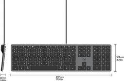 Mobility Lab Clavier français AZERTY filaire pour Mac – gris sidéral et noir - ML3111487