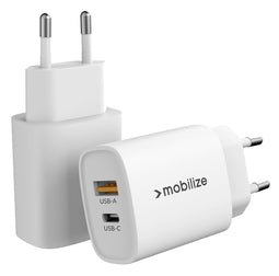 Mobilize 25W Power Delivery / PPS Charge USB-A en USB-C Adapter Wit