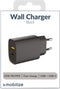 Mobilize 25W Power Delivery / PPS Oplader - USB-A en USB-C Adapter - Zwart - Snellader voor Smartphone en Tablet - Compact en Efficiënt
