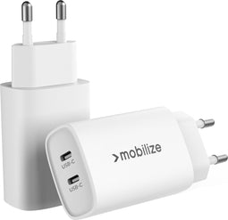 Mobilize 45W Power Delivery / PPS Charge Duo Poorts USB-C Adapter - Geschikt voor Snel Opladen - Wit