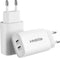 Mobilize 45W Power Delivery / PPS Charge Duo Poorts USB-C Adapter - Geschikt voor Snel Opladen - Wit