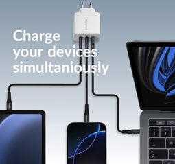 Mobilize 65W Power Delivery / PPS USB-C en USB-A GaN Adapter Wit