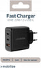 Mobilize 65W Power Delivery / PPS USB-C en USB-A GaN Adapter Zwart