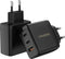 Mobilize 65W Power Delivery / PPS USB-C en USB-A GaN Adapter Zwart