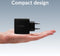 Mobilize 65W Power Delivery / PPS USB-C en USB-A GaN Adapter Zwart