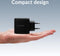 Mobilize 65W Power Delivery / PPS USB-C en USB-A GaN Adapter Zwart