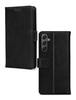 Mobilize Bookcase hoesje geschikt voor Samsung Galaxy A34 - Effen Zwart - Leer
