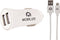 Mobilize Car Charger 2x USB + USB to Micro USB Cable 12W 1m. White