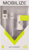 Mobilize Car Charger 2x USB + USB to Micro USB Cable 12W 1m. White
