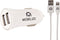 Mobilize Car Charger Dual USB 2.4A + 1m Apple Lightning Cable White