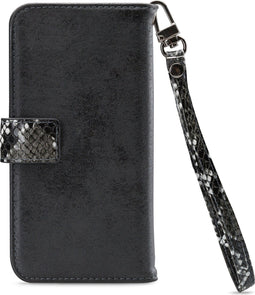 Mobilize Clutch Case hoesje geschikt voor Samsung Galaxy A42 - Slangenprint Zwart - Kunstleer