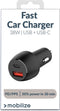 Mobilize Dual USB / USB-C Autolader Power Delivery 38W - Zwart