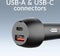 Mobilize Dual USB / USB-C Autolader Power Delivery 38W - Zwart