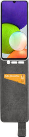 Mobilize Flipcase (omlaag) hoesje geschikt voor Samsung Galaxy A22 4G - Effen Zwart - Kunstleer