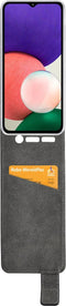 Mobilize Flipcase (omlaag) hoesje geschikt voor Samsung Galaxy A22 5G - Effen Zwart - Kunstleer