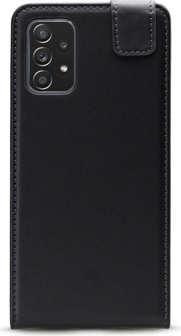 Mobilize Flipcase (omlaag) hoesje geschikt voor Samsung Galaxy A52s/Galaxy A52 4G/Galaxy A52 5G - Effen Zwart - Kunstleer