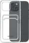 Mobilize Gelly Card Doorzichtig Telefoonhoesje geschikt voor Apple iPhone 15 Hoesje Flexibel TPU Backcover met Pasjeshouder - Transparant