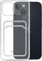 Mobilize Gelly Card Doorzichtig Telefoonhoesje geschikt voor Apple iPhone 14 Hoesje Flexibel TPU Backcover met Pasjeshouder - Transparant