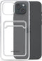 Mobilize Gelly Card Doorzichtig Telefoonhoesje geschikt voor Apple iPhone 15 Plus Hoesje Flexibel TPU Backcover met Pasjeshouder - Transparant