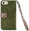 Mobilize - Geschikt voor 2in1 Magnet Zipper Case Apple iPhone SE (2022) / SE (2020) / 8 / 7 Olive/Leopard