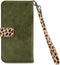 Mobilize - Geschikt voor - Samsung Galaxy A71 Hoesje - Uitneembare Gelly Wallet Case Luipaard Donker Groen