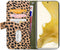 Mobilize - Geschikt voor - Samsung Galaxy S22 Hoesje - Uitneembare Gelly Wallet Case met Pasjeshouder Luipaard Donker Groen
