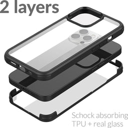 Mobilize Hoesje geschikt voor Apple iPhone 13 Pro Telefoonhoesje Hardcase | Mobilize 360 Protection Backcover Shockproof | Schokbestendig iPhone 13 Pro Telefoonhoesje | Anti Shock Proof - Zwart
