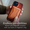 Mobilize Hoesje geschikt voor Apple iPhone 15 Plus MagSafe Telefoonhoesje Echt Leer | Mobilize Premium Backcover | Geschikt voor MagSafe | Geschikt voor Draadloos Opladen met Magnetische Ring | MagSafe Case - Burned Cognac | Cognac