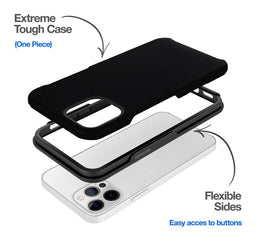 Mobilize Hoesje geschikt voor Apple iPhone 15 Telefoonhoesje Hardcase | Mobilize Extreme Tough Backcover Shockproof | Schokbestendig iPhone 15 Telefoonhoesje | Anti Shock Proof - Zwart