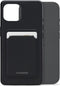 Mobilize Hoesje geschikt voor Apple iPhone 15 Telefoonhoesje met Kaarthouder Flexibel TPU | Mobilize Rubber Gelly Card Backcover met Pasjeshouder | Kaarthouder voor 1 Pasje | backcover Hoesje voor Pinpas / OV Kaart / Rijbewijs - Matt Black | Zwart