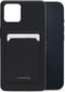 Mobilize Hoesje geschikt voor Apple iPhone 15 Telefoonhoesje met Kaarthouder Flexibel TPU | Mobilize Rubber Gelly Card Backcover met Pasjeshouder | Kaarthouder voor 1 Pasje | backcover Hoesje voor Pinpas / OV Kaart / Rijbewijs - Matt Black | Zwart