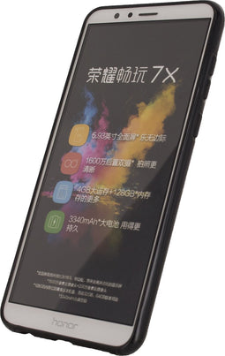 Mobilize Hoesje geschikt voor HONOR 7X Telefoonhoesje Flexibel TPU | Mobilize Gelly Backcover | 7X Case | Back Cover - Zwart