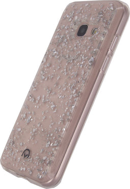 Mobilize Hoesje geschikt voor Samsung Galaxy A3 (2017) Telefoonhoesje Flexibel TPU | Mobilize Shimmer Backcover | Galaxy A3 (2017) Case | Back Cover - Silver Glitter | Zilver