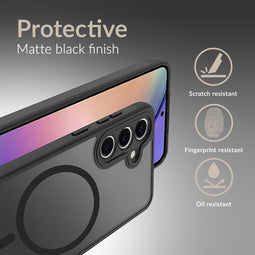 Mobilize Hoesje geschikt voor Samsung Galaxy A56 MagSafe Telefoonhoesje Hardcase | Mobilize Hybrid Backcover Shockproof | Geschikt voor MagSafe | Geschikt voor Draadloos Opladen met Magnetische Ring | MagSafe Case - Zwart