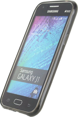 Mobilize Hoesje geschikt voor Samsung Galaxy J1 (2015) Telefoonhoesje Flexibel TPU | Mobilize Gelly Backcover | Galaxy J1 (2015) Case | Back Cover - Smokey Grey | Grijs