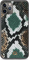 Mobilize - iPhone 11 Pro Hoesje - Velvet Clutch Case Slangen Groen