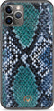 Mobilize - iPhone 11 Pro Max Hoesje - Velvet Clutch Case Slangen Blauw