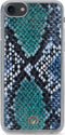 Mobilize - iPhone SE (2022) / SE (2020) / 8 / 7 Hoesje - Velvet Clutch Case Slangen Blauw