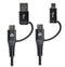 Mobilize Nylon Kabel 4in1 USB-C naar USB-C + Micro USB + USB-A 1.5 meter Zwart