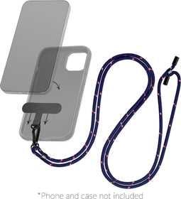 Mobilize Nylon Universeel Telefoonkoord Verstelbaar - Blauw / Rood