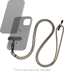 Mobilize Nylon Universeel Telefoonkoord Verstelbaar - Bruin / Blauw