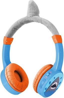 Mobilize Over Ear Kinder Koptelefoon | Max. 85 dB | Ideeal voor Kinderen tot 8 Jaar |Bluetooth 5.3 | Aux-Kabel | Haai Ontwerp | Blauw