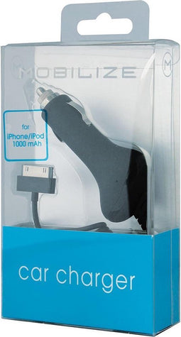 Mobilize Premium Autolader Apple 30-pin 1 Meter 5W 1A - Zwart