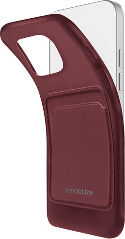 Mobilize Rubber Gelly Card Telefoonhoesje geschikt voor Samsung Galaxy A33 Hoesje Flexibel TPU Backcover met Pasjeshouder - Bordeaux