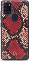 Mobilize - Samsung Galaxy A21s Hoesje - Velvet Clutch Case Slangen Rood