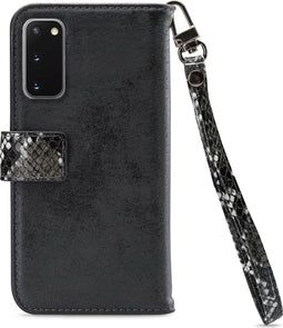 Mobilize - Samsung Galaxy S20 Hoesje - Uitneembare Gelly Wallet Case Slangen Zwart