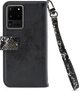 Mobilize - Samsung Galaxy S20 Ultra Hoesje - Uitneembare Gelly Wallet Case Slangen Zwart