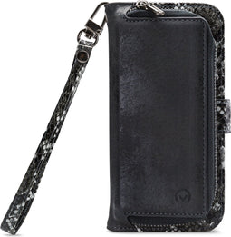 Mobilize - Samsung Galaxy S22 Hoesje - Uitneembare Gelly Wallet Case met Pasjeshouder Slangen Zwart
